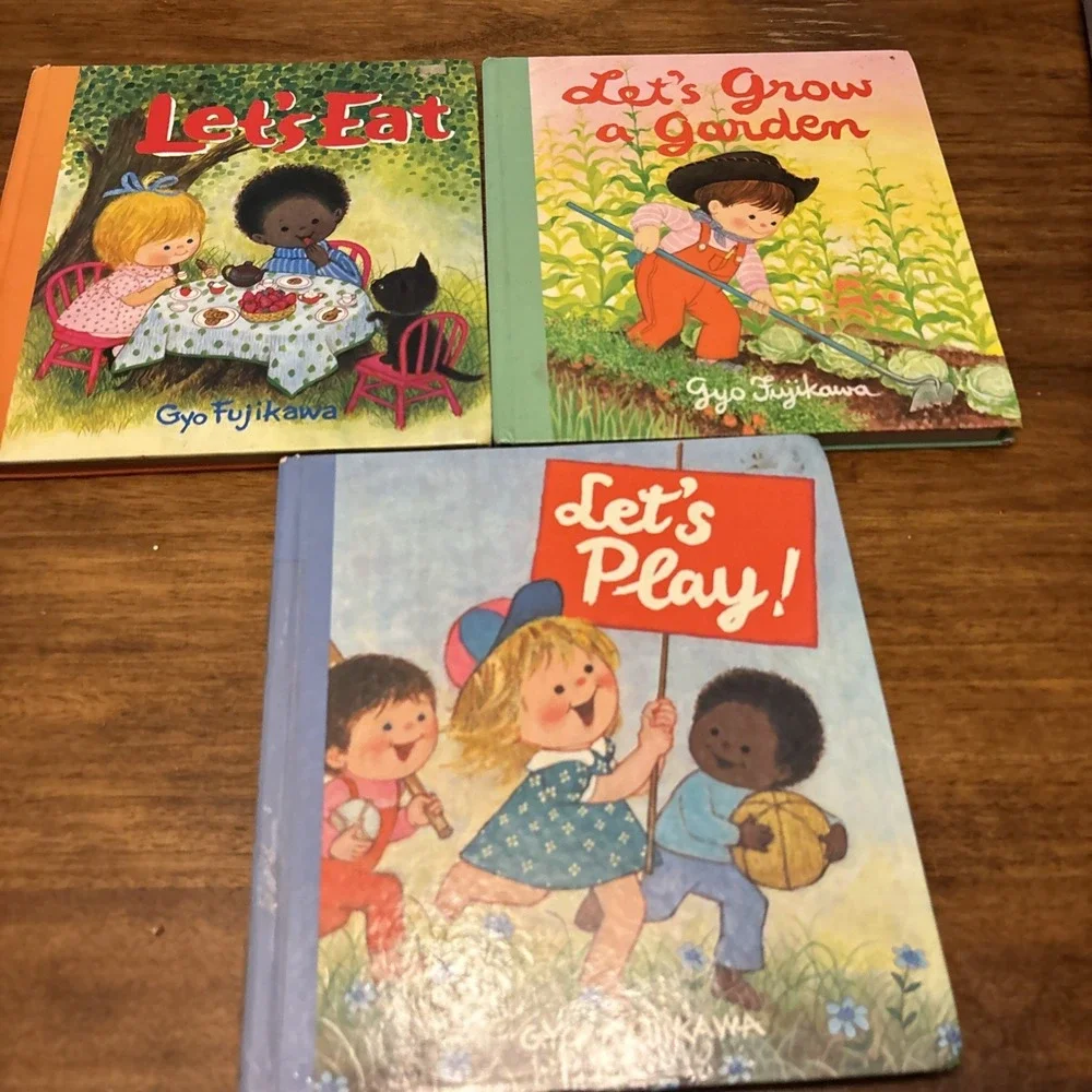 Lot of 3 Vintage 1970's GYO FUJIKAWA Children's Board Books Eat, Garden, Play